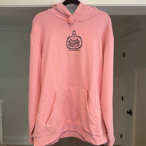 Men's Adidas Originals Pink Logo Loose Fit Hoodie - Size XL - Picture 2 of 16